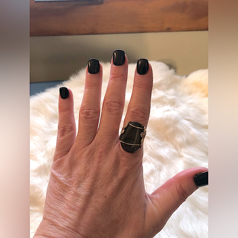 Black Jasper Ring 14kt - Picture 12 of 12